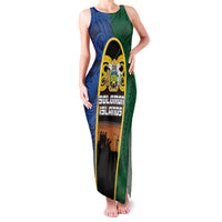 Solomon Islands Remembrance Day Family Matching Tank Maxi Dress and Hawaiian Shirt Lest We Forget and Polynesian Tattoo Pattern