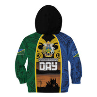 Solomon Islands Remembrance Day Kid Hoodie Lest We Forget and Polynesian Tattoo Pattern LT03 - Polynesian Pride