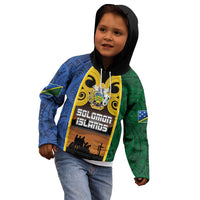 Solomon Islands Remembrance Day Kid Hoodie Lest We Forget and Polynesian Tattoo Pattern LT03 - Polynesian Pride