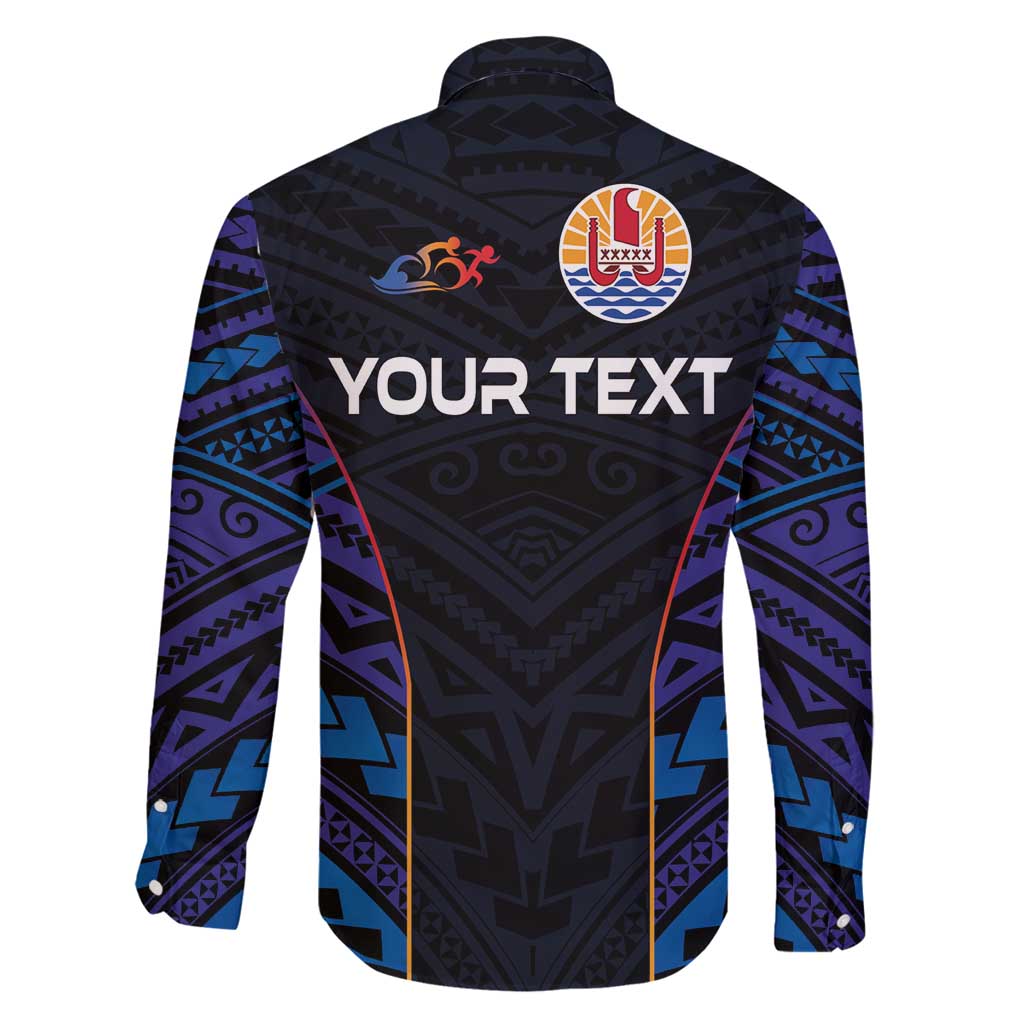 Personalised Tahiti Triathlon Polynesian Pattern Family Matching Off Shoulder Maxi Dress and Hawaiian Shirt