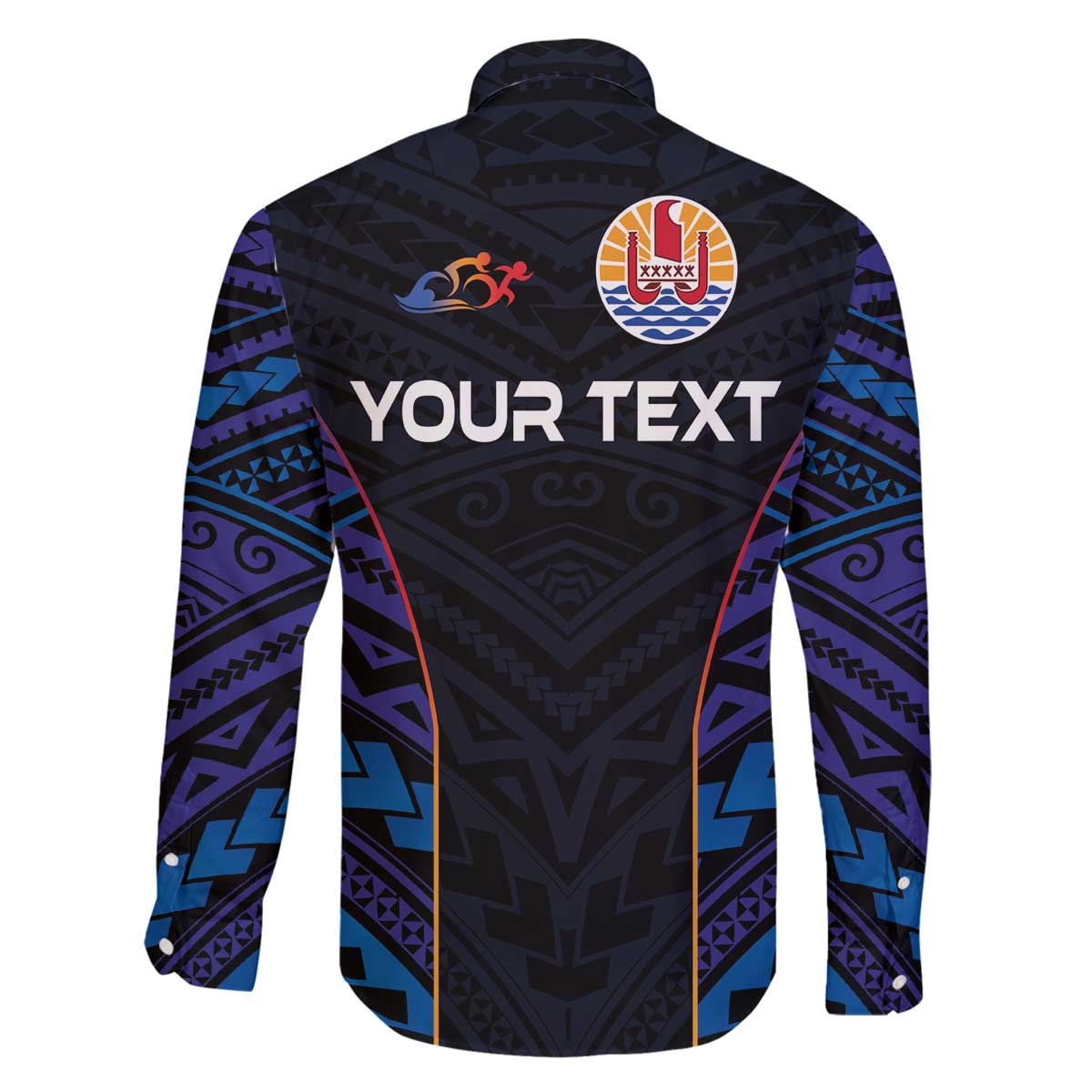 Personalised Tahiti Triathlon Polynesian Pattern Family Matching Off Shoulder Short Dress and Hawaiian Shirt