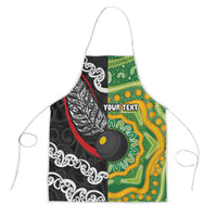 Personalised Aotearoa and Australia Lawn Bowls Apron Maori Fern and Aboriginal Pattern LT03 Multicolor - Polynesian Pride