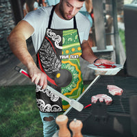 Personalised Aotearoa and Australia Lawn Bowls Apron Maori Fern and Aboriginal Pattern LT03 - Polynesian Pride