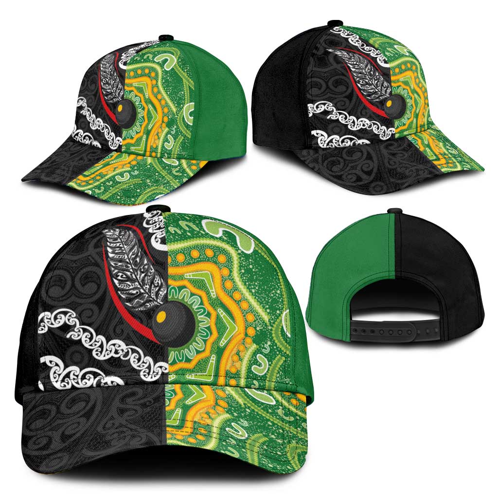 Aotearoa and Australia Lawn Bowls Classic Cap Maori Fern and Aboriginal Pattern LT03 - Polynesian Pride