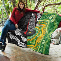 Personalised Aotearoa and Australia Lawn Bowls Quilt Maori Fern and Aboriginal Pattern LT03 - Polynesian Pride
