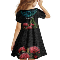 Personalized New Zealand Christmas Family Matching Tank Maxi Dress and Hawaiian Shirt Maori Santa Pikorua and Pohutukawa Meri Kirihimete LT03 - Polynesian Pride