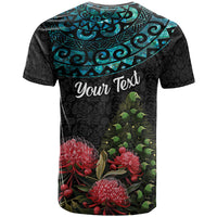Personalized New Zealand Christmas T Shirt Maori Santa Pikorua and Pohutukawa Meri Kirihimete LT03 - Polynesian Pride