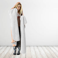 Kanaka Maoli Tropical Flowers with Kakau Tribal Hooded Blanket Peach Fuzz Color LT03 - Polynesian Pride