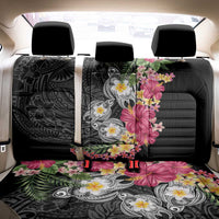 Hawaiian Tropical Flowers and Tribal Turtles Back Car Seat Cover Polynesian Art Motifs Black Color LT03 - Polynesian Pride
