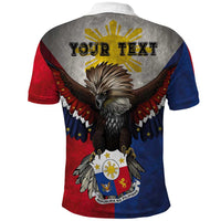 Custom Philippines World Champion Boxing Polo Shirt Eagle-Grunge Design - Polynesian Pride