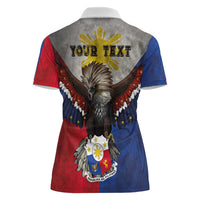 Custom Philippines World Champion Boxing Women Polo Shirt Eagle-Grunge Design - Polynesian Pride