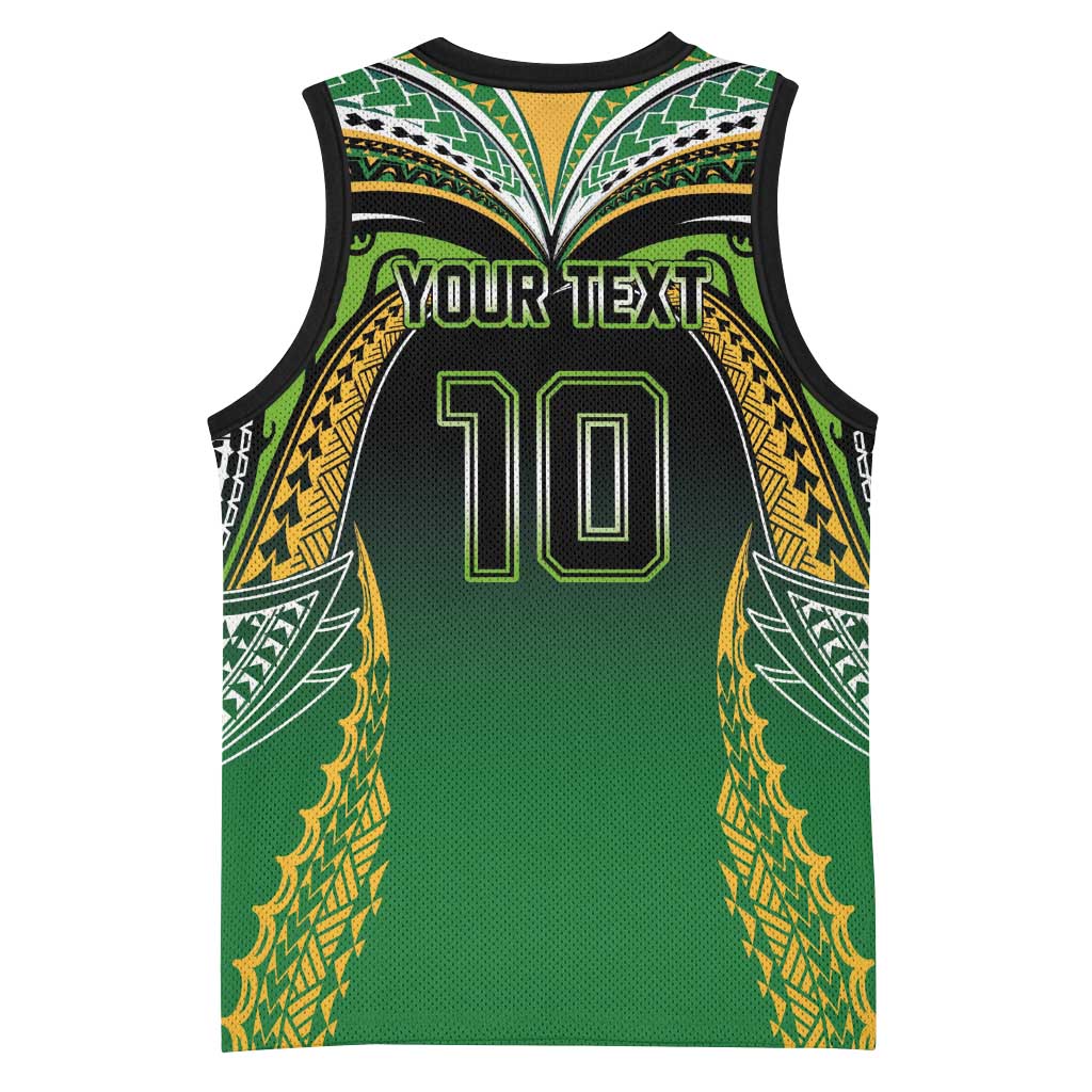 Custom Cook Islands Rugby League Basketball Jersey Avaiki Tatau Tribal Motifs Black Color LT03 - Polynesian Pride