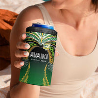 Custom Cook Islands Rugby League 4 in 1 Can Cooler Tumbler Avaiki Tatau Tribal Motifs Black Color LT03 - Polynesian Pride