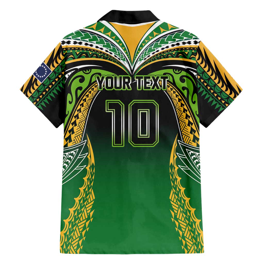Custom Cook Islands Rugby League Family Matching Off Shoulder Maxi Dress and Hawaiian Shirt Avaiki Tatau Tribal Motifs Black Color LT03 - Polynesian Pride