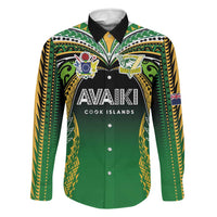 Custom Cook Islands Rugby League Family Matching Off Shoulder Maxi Dress and Hawaiian Shirt Avaiki Tatau Tribal Motifs Black Color LT03 Dad's Shirt - Long Sleeve Black - Polynesian Pride