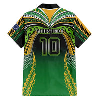 Custom Cook Islands Rugby League Family Matching Short Sleeve Bodycon Dress and Hawaiian Shirt Avaiki Tatau Tribal Motifs Black Color LT03 - Polynesian Pride