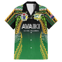 Custom Cook Islands Rugby League Family Matching Summer Maxi Dress and Hawaiian Shirt Avaiki Tatau Tribal Motifs Black Color LT03 Dad's Shirt - Short Sleeve Black - Polynesian Pride