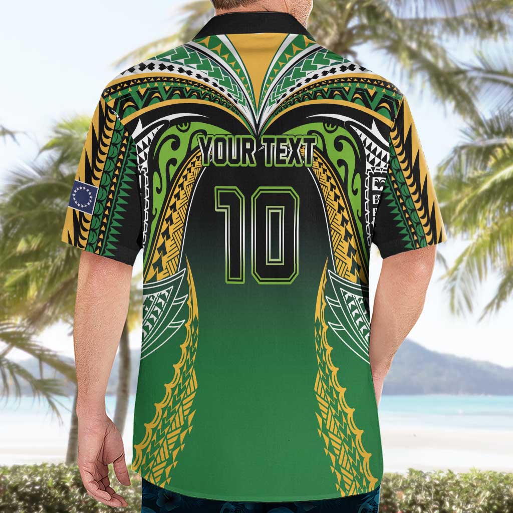 Custom Cook Islands Rugby League Hawaiian Shirt Avaiki Tatau Tribal Motifs Black Color LT03 - Polynesian Pride