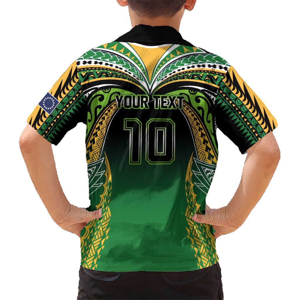 Custom Cook Islands Rugby League Hawaiian Shirt Avaiki Tatau Tribal Motifs Black Color LT03 - Polynesian Pride