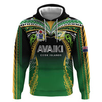 Custom Cook Islands Rugby League Hoodie Avaiki Tatau Tribal Motifs Black Color LT03 Pullover Hoodie Black - Polynesian Pride