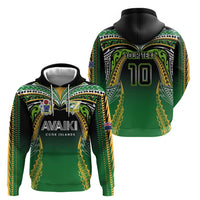 Custom Cook Islands Rugby League Hoodie Avaiki Tatau Tribal Motifs Black Color LT03 - Polynesian Pride