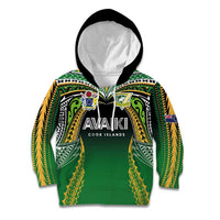 Custom Cook Islands Rugby League Kid Hoodie Avaiki Tatau Tribal Motifs Black Color LT03 Hoodie Black - Polynesian Pride