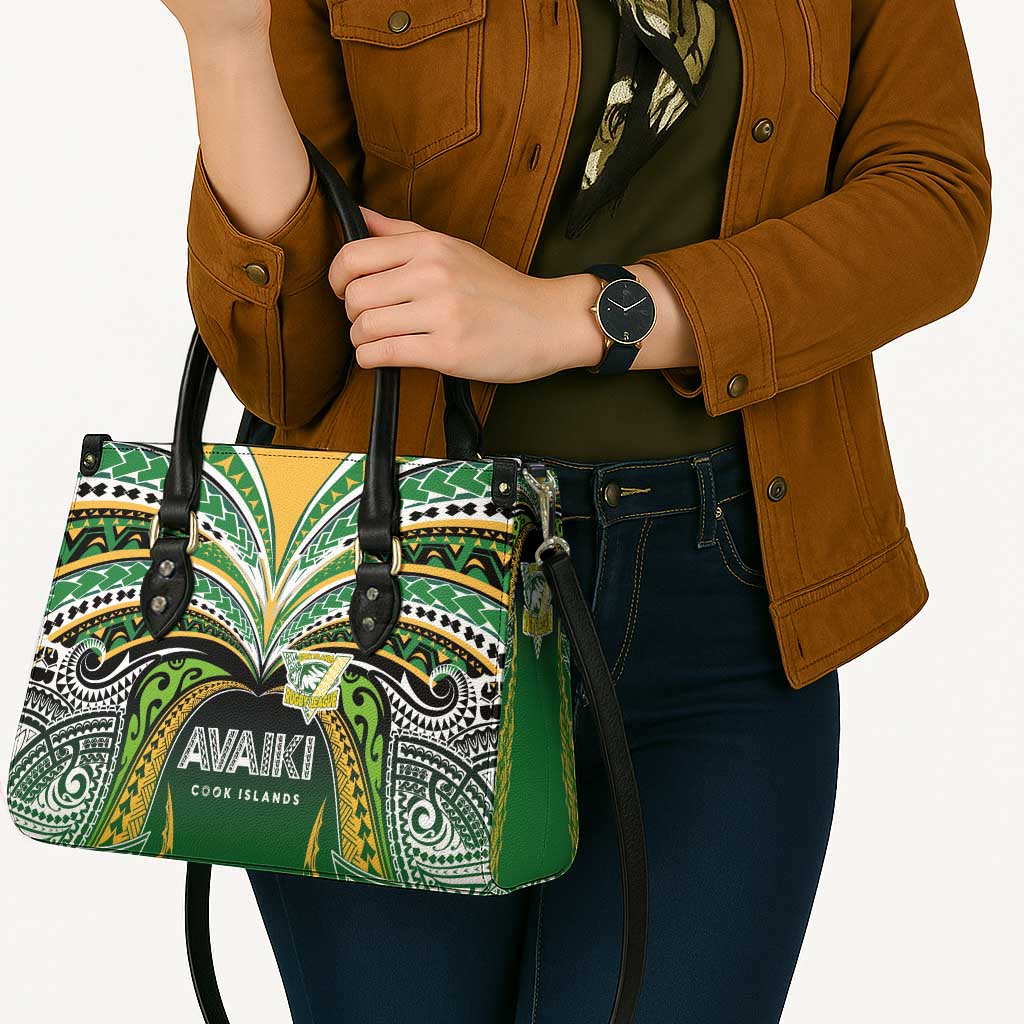 Cook Islands Rugby League Leather Bag Avaiki Tatau Tribal Motifs Black Color - Polynesian Pride