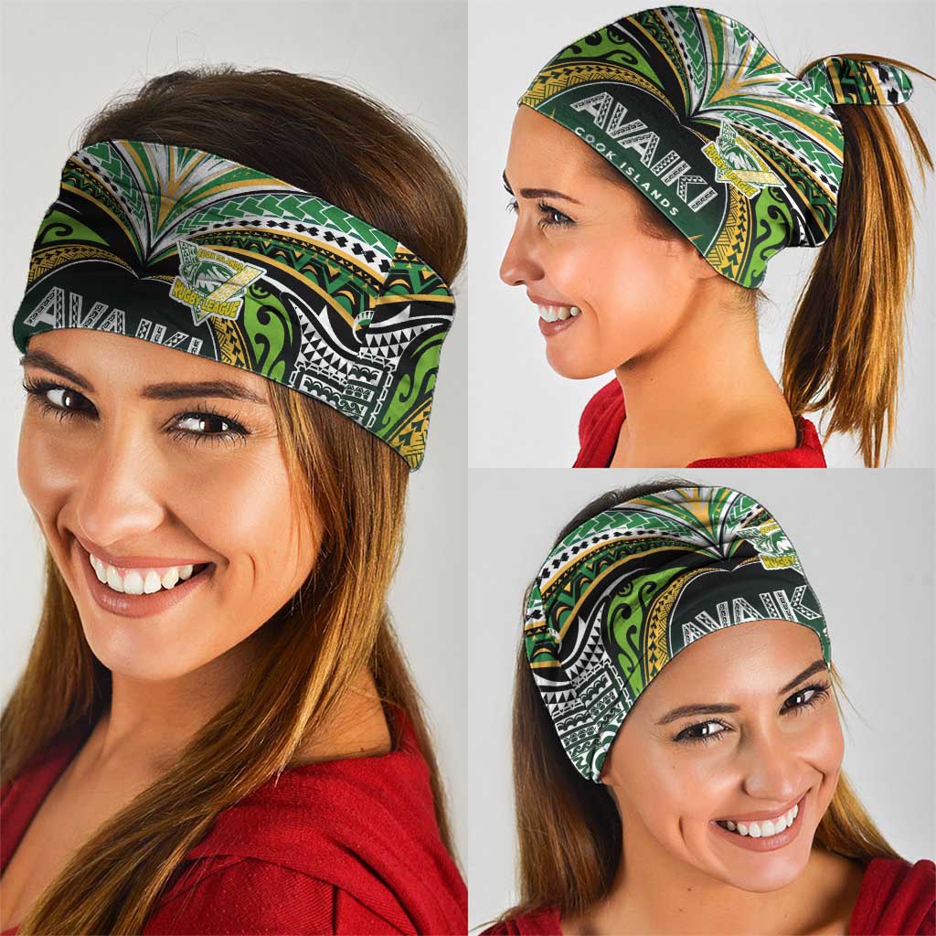 Cook Islands Rugby League Neck Gaiter Avaiki Tatau Tribal Motifs Black Color - Polynesian Pride