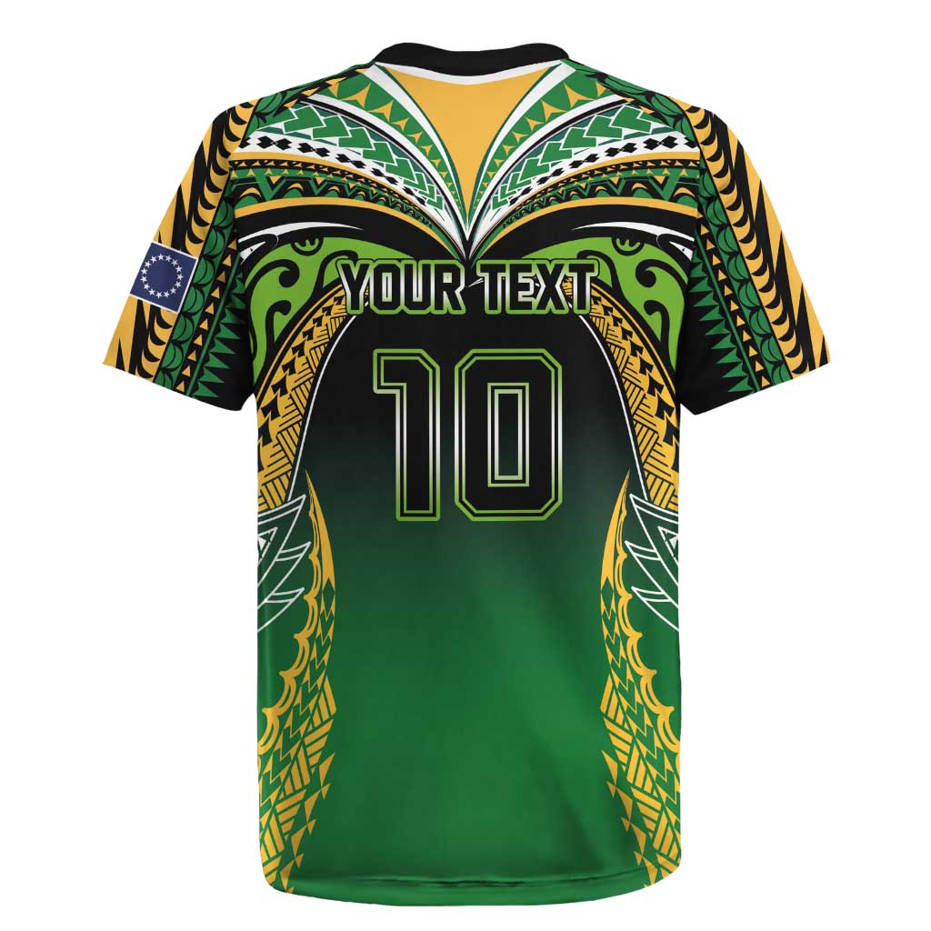 Custom Cook Islands Rugby League Rugby Jersey Avaiki Tatau Tribal Motifs Black Color - Polynesian Pride