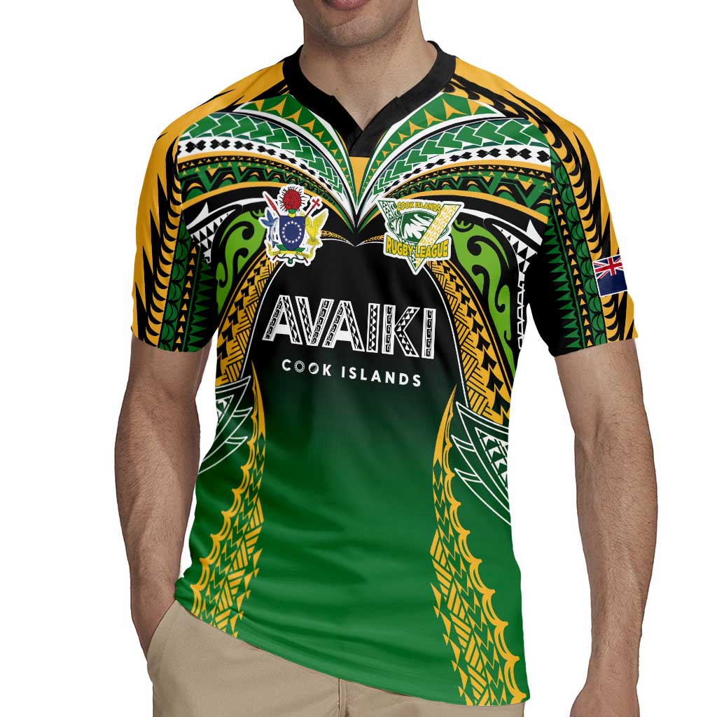 Custom Cook Islands Rugby League Rugby Jersey Avaiki Tatau Tribal Motifs Black Color - Polynesian Pride