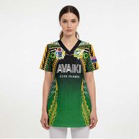 Custom Cook Islands Rugby League Scrub Top Avaiki Tatau Tribal Motifs Black Color LT03 - Polynesian Pride
