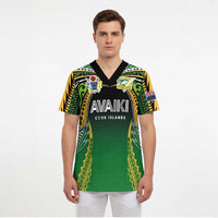 Custom Cook Islands Rugby League Scrub Top Avaiki Tatau Tribal Motifs Black Color LT03 - Polynesian Pride