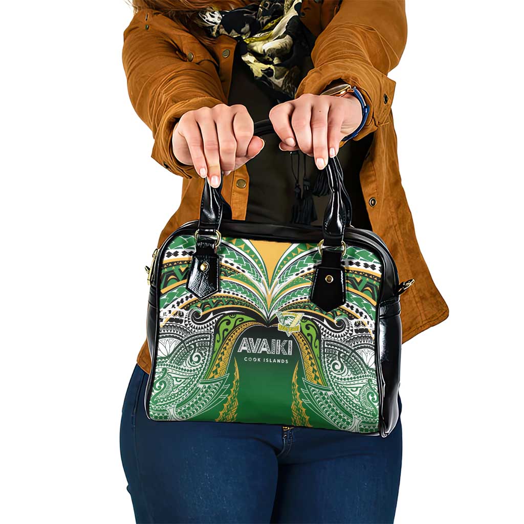 Cook Islands Rugby League Shoulder Handbag Avaiki Tatau Tribal Motifs Black Color - Polynesian Pride