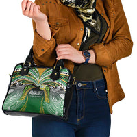 Cook Islands Rugby League Shoulder Handbag Avaiki Tatau Tribal Motifs Black Color - Polynesian Pride