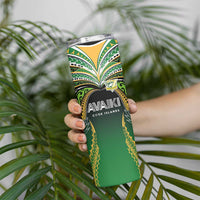 Custom Cook Islands Rugby League Skinny Tumbler Avaiki Tatau Tribal Motifs Black Color LT03 - Polynesian Pride