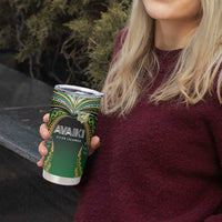 Custom Cook Islands Rugby League Tumbler Cup Avaiki Tatau Tribal Motifs Black Color LT03 - Polynesian Pride