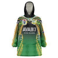 Custom Cook Islands Rugby League Wearable Blanket Hoodie Avaiki Tatau Tribal Motifs Black Color LT03 One Size Black - Polynesian Pride