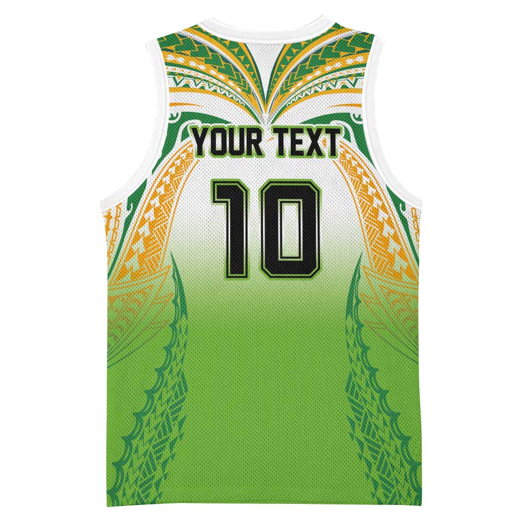 Custom Cook Islands Rugby League Basketball Jersey Avaiki Tatau Tribal Motifs White Color LT03 - Polynesian Pride