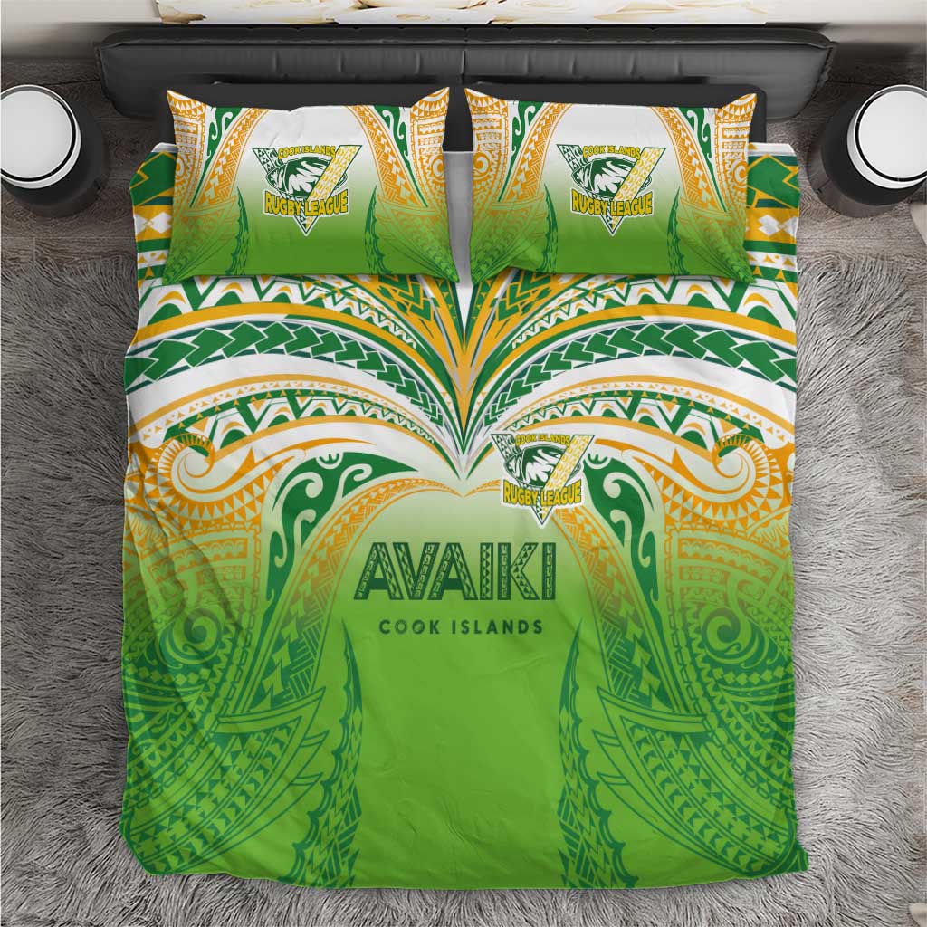Cook Islands Rugby League Bedding Set Avaiki Tatau Tribal Motifs White Color - Polynesian Pride