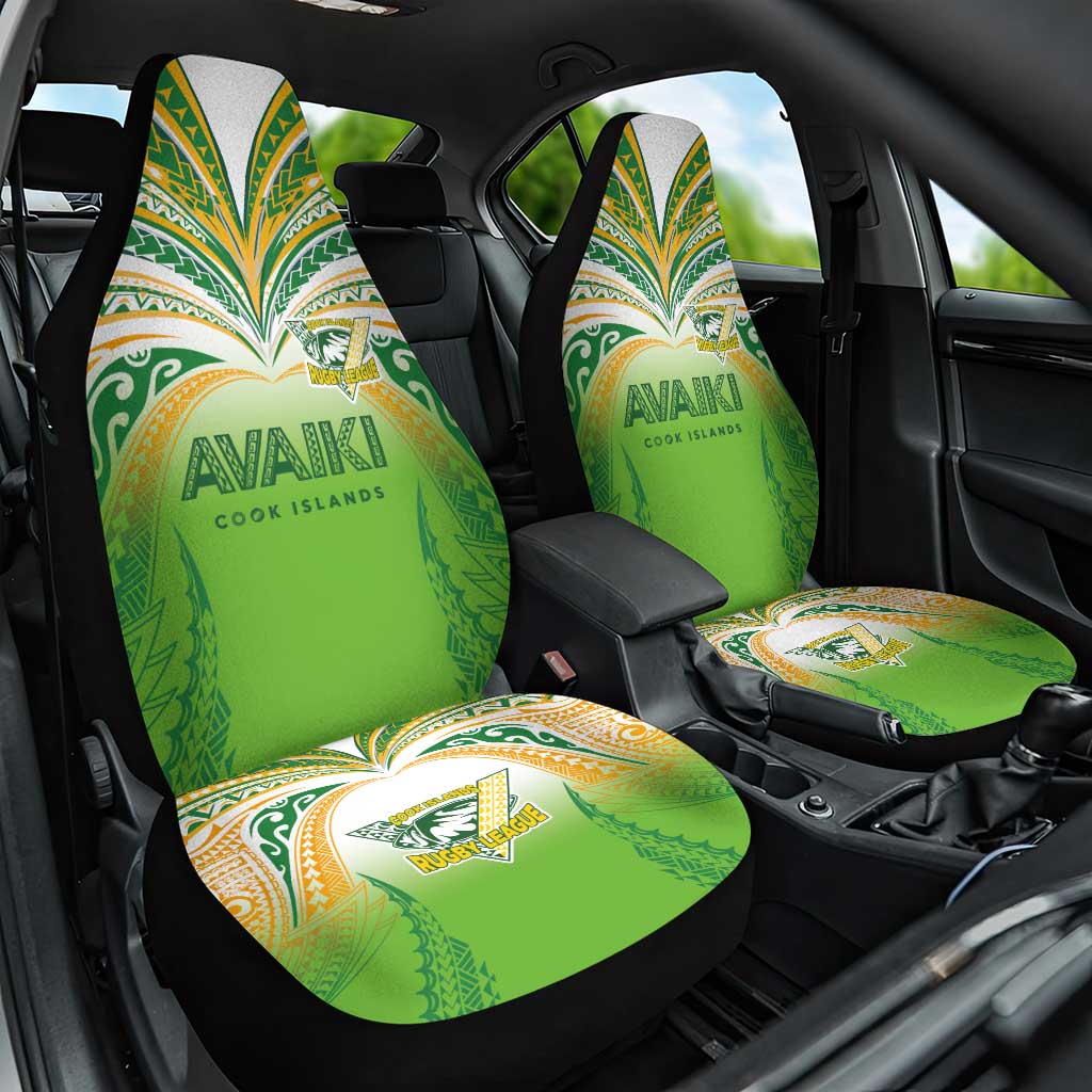 Cook Islands Rugby League Car Seat Cover Avaiki Tatau Tribal Motifs White Color LT03 One Size White - Polynesian Pride