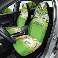 Cook Islands Rugby League Car Seat Cover Avaiki Tatau Tribal Motifs White Color LT03 - Polynesian Pride