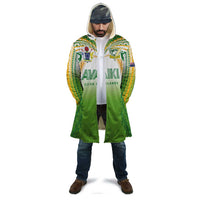 Custom Cook Islands Rugby League Cloak Avaiki Tatau Tribal Motifs White Color - Polynesian Pride