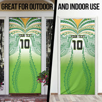 Custom Cook Islands Rugby League Door Cover Avaiki Tatau Tribal Motifs White Color LT03 - Polynesian Pride