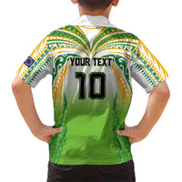 Custom Cook Islands Rugby League Family Matching Puletasi and Hawaiian Shirt Avaiki Tatau Tribal Motifs White Color LT03 - Polynesian Pride