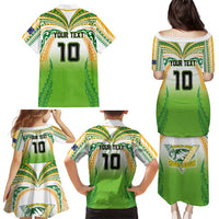 Custom Cook Islands Rugby League Family Matching Puletasi and Hawaiian Shirt Avaiki Tatau Tribal Motifs White Color LT03 - Polynesian Pride