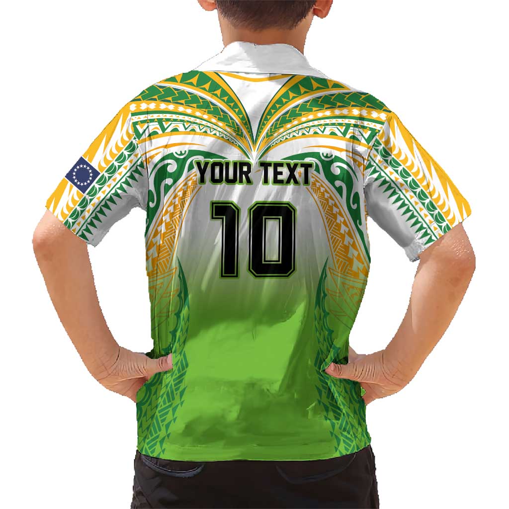 Custom Cook Islands Rugby League Hawaiian Shirt Avaiki Tatau Tribal Motifs White Color LT03 - Polynesian Pride