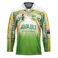 Custom Cook Islands Rugby League Hockey Jersey Avaiki Tatau Tribal Motifs White Color LT03 Unisex White - Polynesian Pride