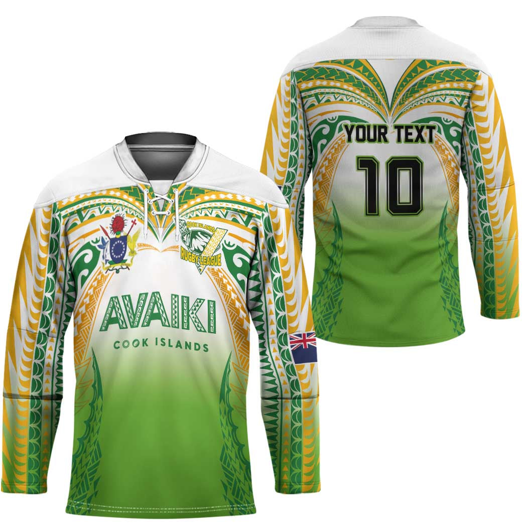 Custom Cook Islands Rugby League Hockey Jersey Avaiki Tatau Tribal Motifs White Color LT03 - Polynesian Pride