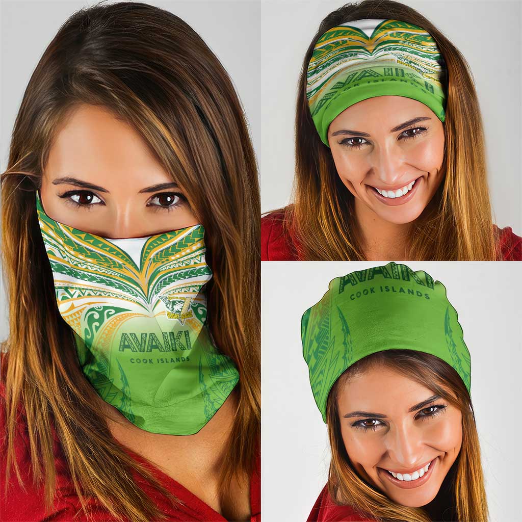Cook Islands Rugby League Neck Gaiter Avaiki Tatau Tribal Motifs White Color - Polynesian Pride