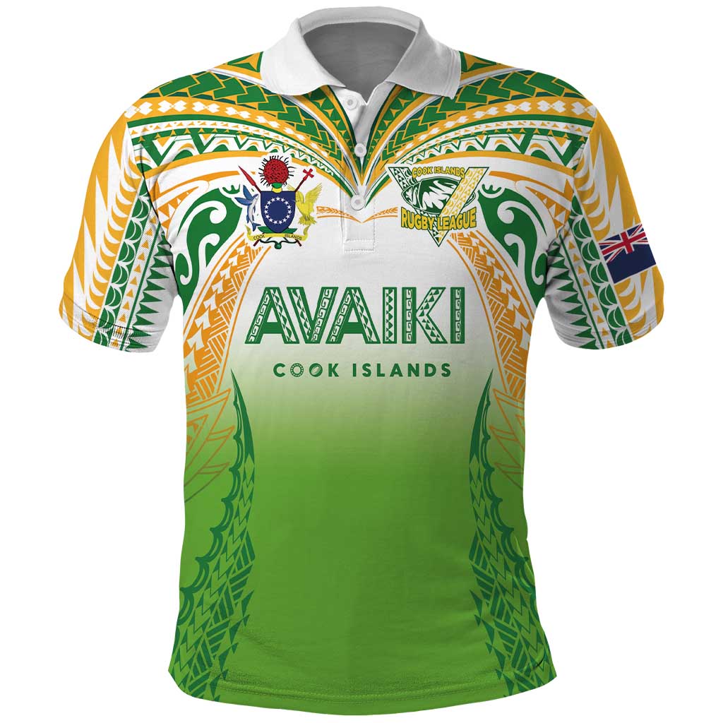 Custom Cook Islands Rugby League Polo Shirt Avaiki Tatau Tribal Motifs White Color LT03 White - Polynesian Pride